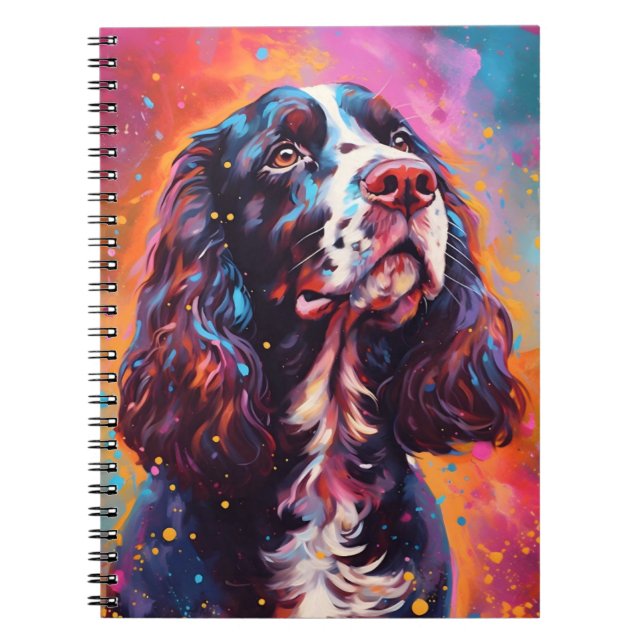Colorful English Springer spanel Anteckningsbok (Framsidan)