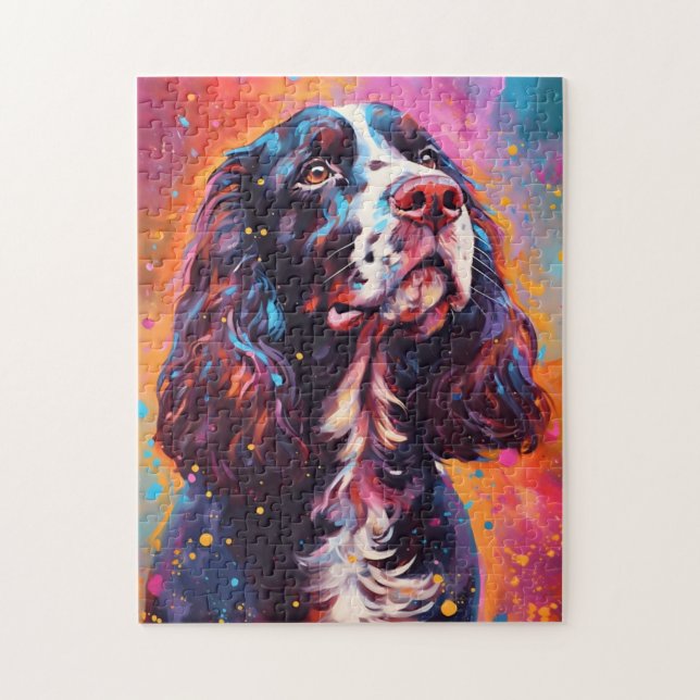 Colorful English Springer spanel Pussel (Vertikal)