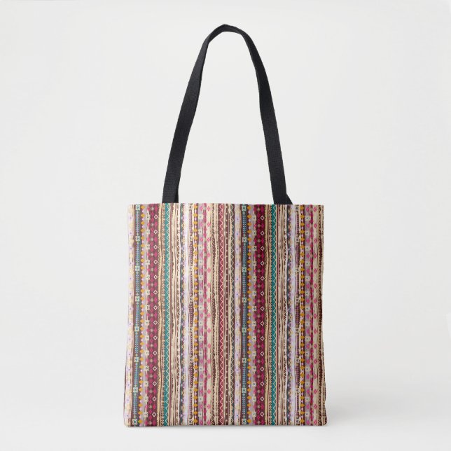 Colorful Ethnic Boho Tribal Mönster Tygkasse (Framsida)