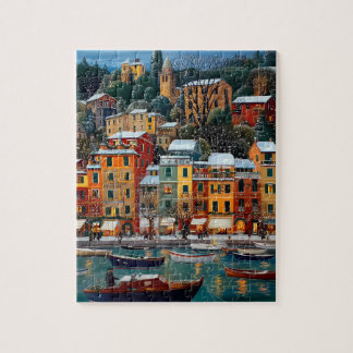 Colorful European Village Puzzle – Winter holiday Pussel