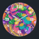 Colorful Exotic Floral Pattern-23148 Stor Klocka<br><div class="desc">Colorful Exotic Floral Pattern-23148</div>