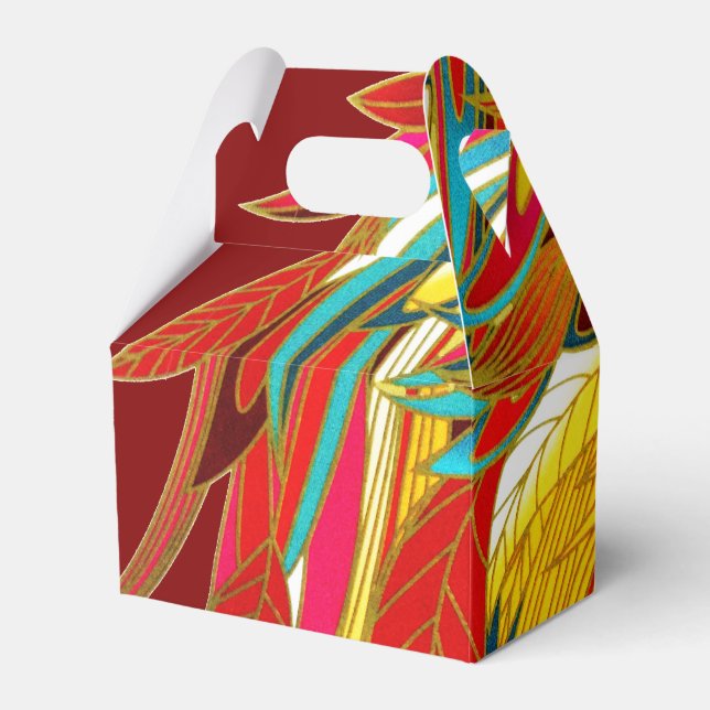 Colorful Exotic Tribal Feathers Red Presentaskar (Framsidan Sidan)