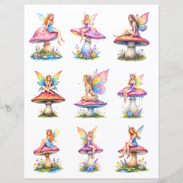 Colorful Fairy Scrapbook Paper Cutouts (Framsida)