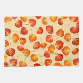 Colorful Fall Quaking Aspen Leaves Kökshandduk