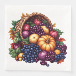 COLORFUL FALL THANKSGIVING CORNUCOPIA ARRANGEMANG PAPPERSSERVETT