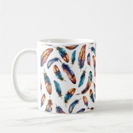 Colorful Falling Feather Art - Boho Graphic Print Kaffemugg