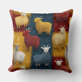 Colorful Farm Goats In The Pasture Kudde