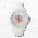 Colorful Faux Embroidered Floral Stylish Womans Armbandsur<br><div class="desc">Colorful Faux Embroidered Floral Stylish Womans Watches features a trendy colorful modern faux embroidery floral in pink,  purple,  orange and red on a pastel green background. Created by Evco Studio www.zazzle.com/store/evcostudio</div>