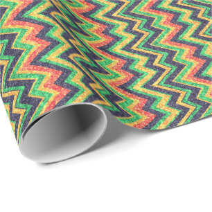 Colorful Faux Glitter Chevron Zigzag Mönster 2 Presentpapper