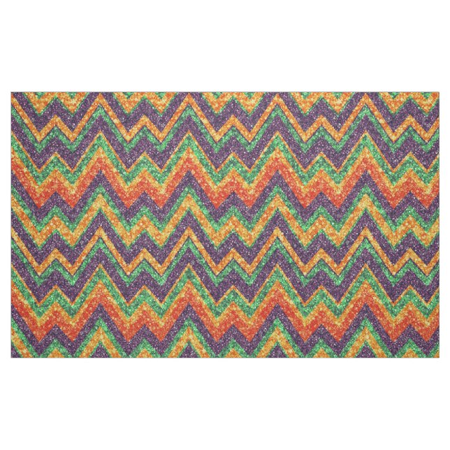 Colorful Faux Glitter Chevron Zigzag Mönster 2 Tyg (Fat Quarter)