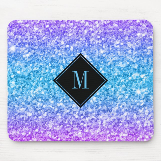 Colorful Faux Glitter Monogram Musmatta (Framsidan)