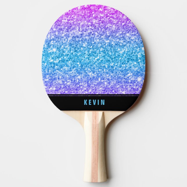 Colorful Faux Glitter Monogram Pingisracket (Baksidan)