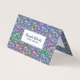 Colorful Faux Glitter Visitkort