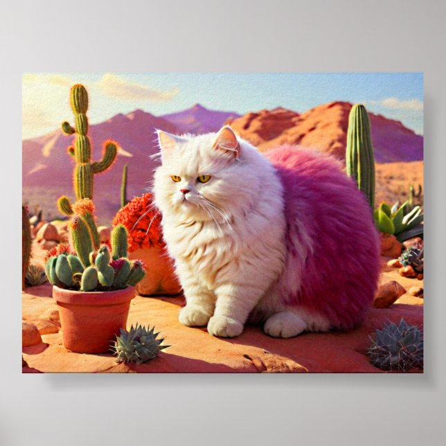 Colorful Feline Wall Art for Cat Lovers Poster (Framsidan)
