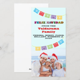 Colorful Feliz Navidad Photo Card med Banners Julkort