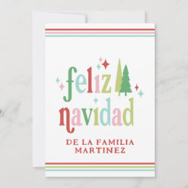 Colorful Feliz Navidad Photo julkort