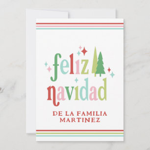 Colorful Feliz Navidad Photo julkort