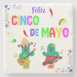 Colorful Festive Cinco de Mayo 2025 Dancing Cactus Stenunderlägg