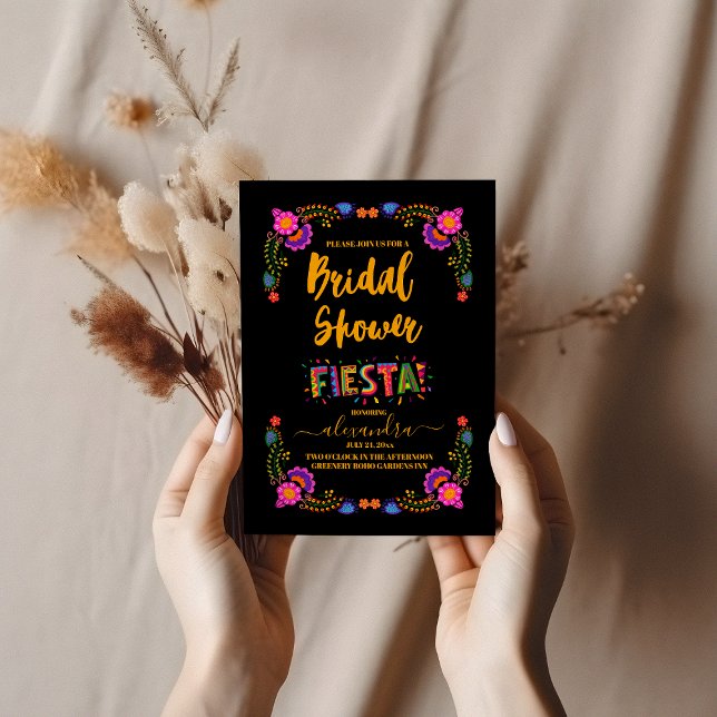 Colorful Fiesta Möhippa Mexican Flowers Inbjudningar (Skapare uppladdad)
