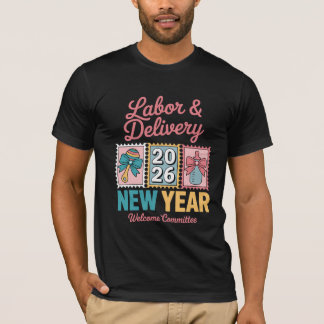 Colorful Fireworks Happy New Year 2026 Lettering f T Shirt