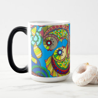 Colorful Fish & Floral Art Mug Magisk Mugg