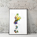 Colorful Flag Football Girl Poster<br><div class="desc">Watercolor-style artwork depicting a female flag football player in motion, painted in vivid rainbow tones. The energetic stance and colorful abstract details emphasize strength and athleticism in women’s sports.</div>