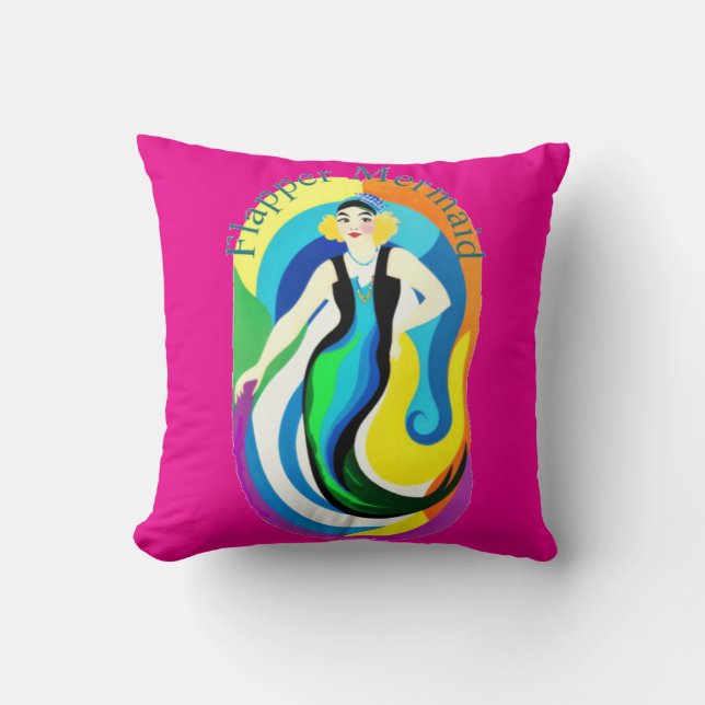 Colorful Flapper Mermaid Thunder_Cove Kudde (Framsida)