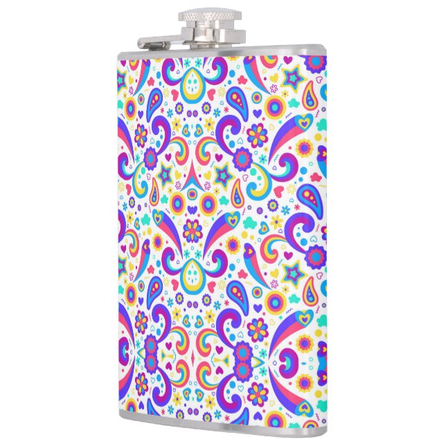 Colorful flask with a vibrant pattern  fickplunta (Vänster)