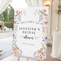 Colorful Floral Boho Bridal Shower Welcome Sign