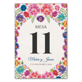 Colorful Floral Botanical Fiesta Spanish Wedding Bordsnummer