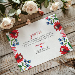 Colorful Floral Botanical Modern Spanish Wedding Tack Kort