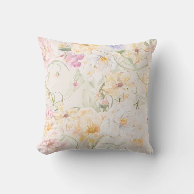 Colorful Floral Pattern Pillow Kudde (Framsida)
