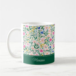Colorful Floral Personalized Mug Kaffemugg