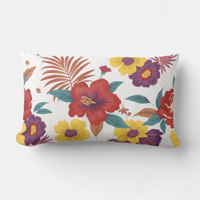 Colorful Floral pillow design, flower lover pillow Lumbarkudde (Framsida)