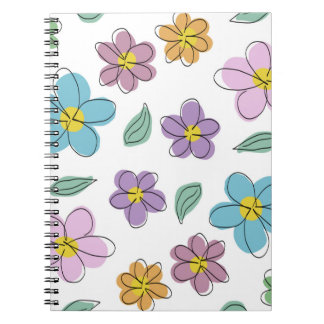 Colorful floral print anteckningsbok