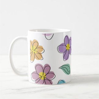 Colorful floral print kaffemugg