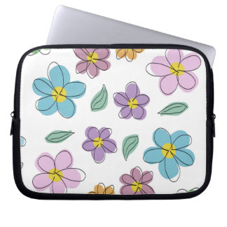 Colorful floral print laptop fodral