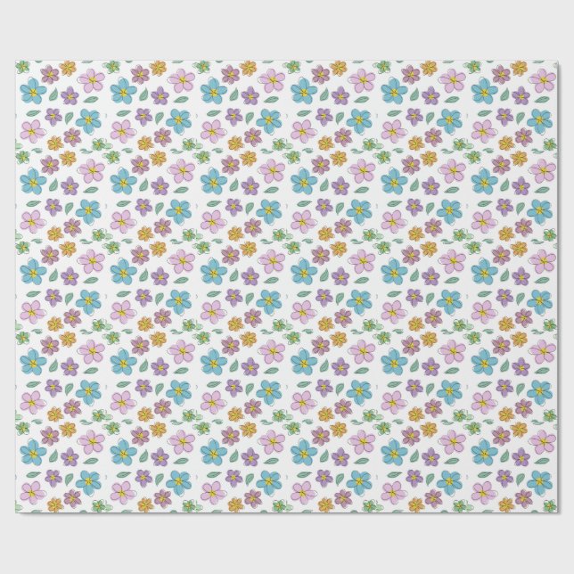 Colorful floral print presentpapper (Platt)