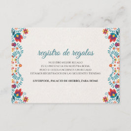 Colorful Floral Spanish Wedding Tilläggskort