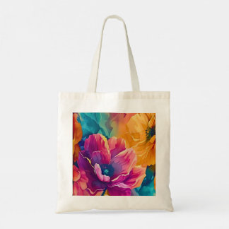 Colorful Floral Tote Bag Tygkasse