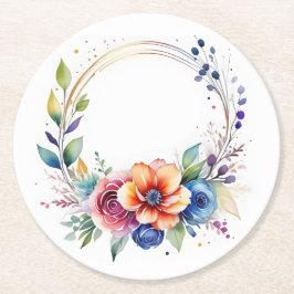 Colorful Flower Paper Coaster Underlägg Papper Rund