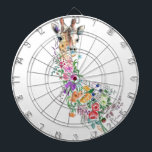 Colorful Flowers Bouquet Giraffe Dart Board Darttavla<br><div class="desc">Colorful Flowers Bouquet Giraffe Dartboard- Teckning Modern Sweet Romantic Blommigt Animal Collection by MIGNED</div>