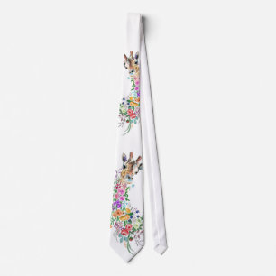 Colorful Flowers Bouquet Giraffe - Teckning Modern Slips