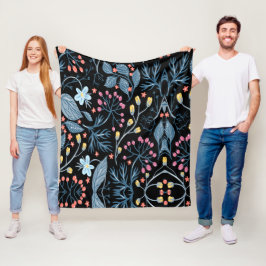 Colorful Flowers Fleece Blanket