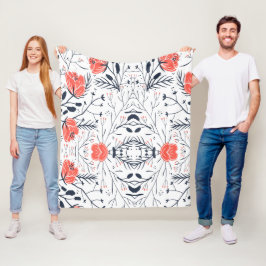 Colorful Flowers Fleece Blanket