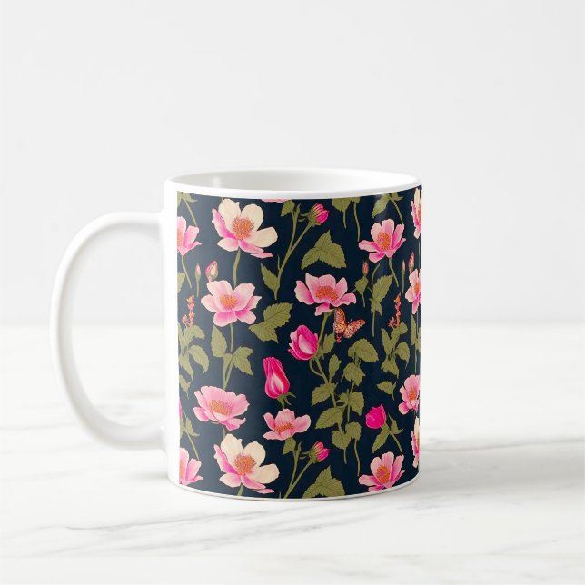 Colorful flowers-Floral pattern 22 - Coffee Mug Kaffemugg (Vänster)