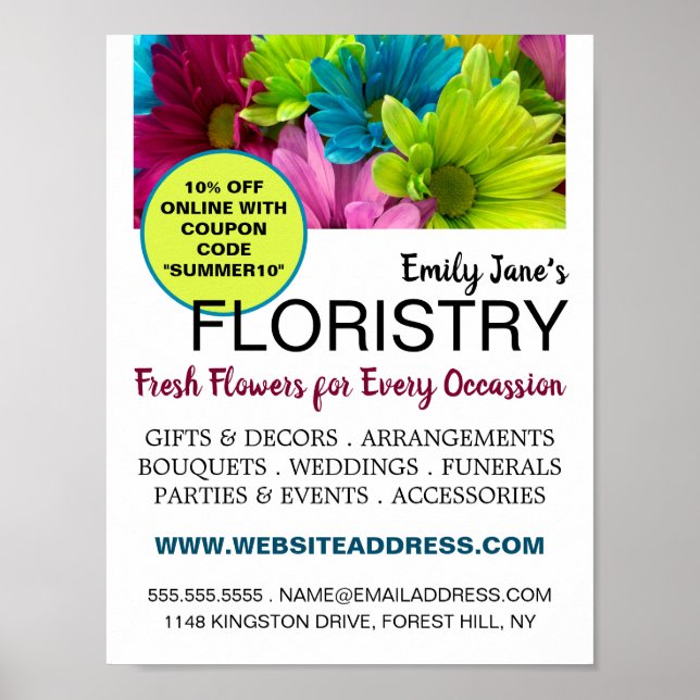 Colorful Flowers, Floristry Advertising Poster (Framsidan)