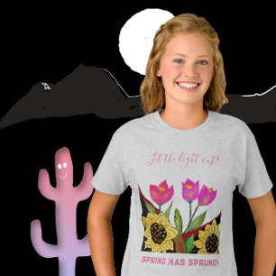 Colorful Flowers Pink Tulips & Yellow Sunflowers T Shirt