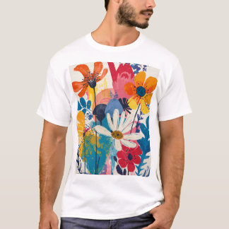 Colorful flowers t shirt