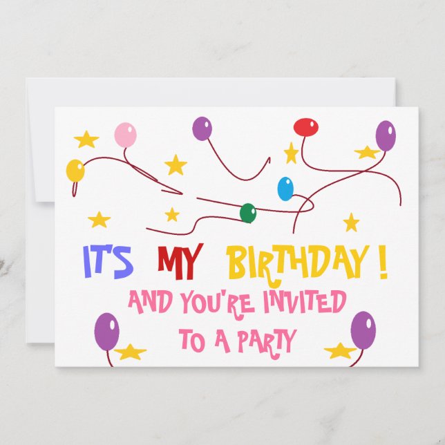 COLORFUL FÖDELSEDAGSFEST INBJUDAN (Framsida)